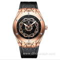 Swiss tevise T821 new automatic mechanical men's watch spider pattern belt waterproof leather wristwatches